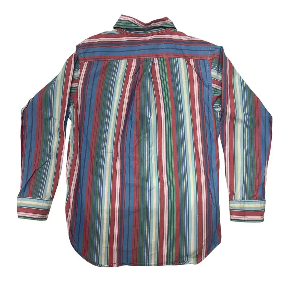 Vintage Ralph Lauren Shirt 7 Boys Multicolor Striped Button Down Pony Youth 90s